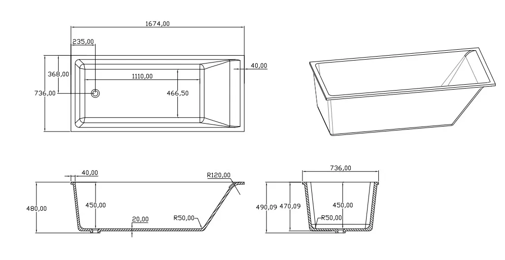 Ванна TIMO ANNELI1675