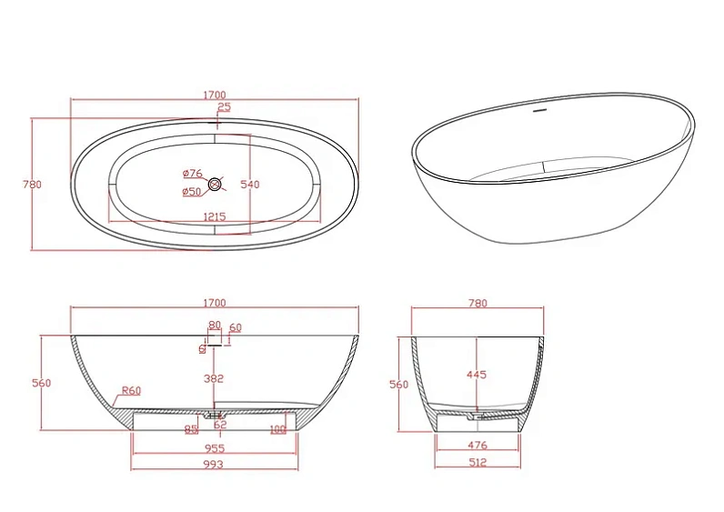 Ванна TIMO LEMPI1700