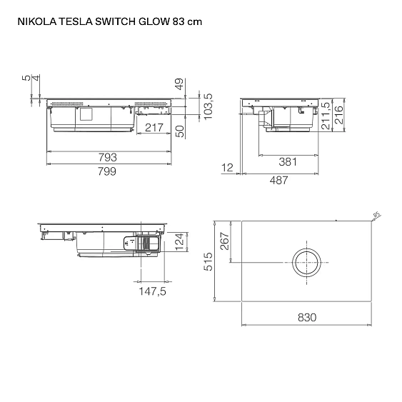 Варочная поверхность ELICA NIKOLATESLA SWITCH GLOW EVO BL/A/83 (PRF0196335)