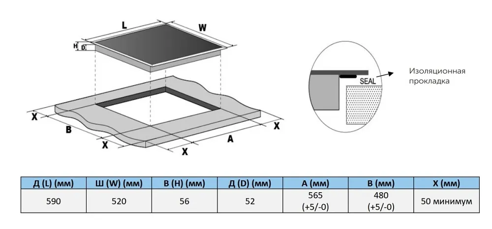 Варочная поверхность AKPO PIA 6094124FZ-1S BL