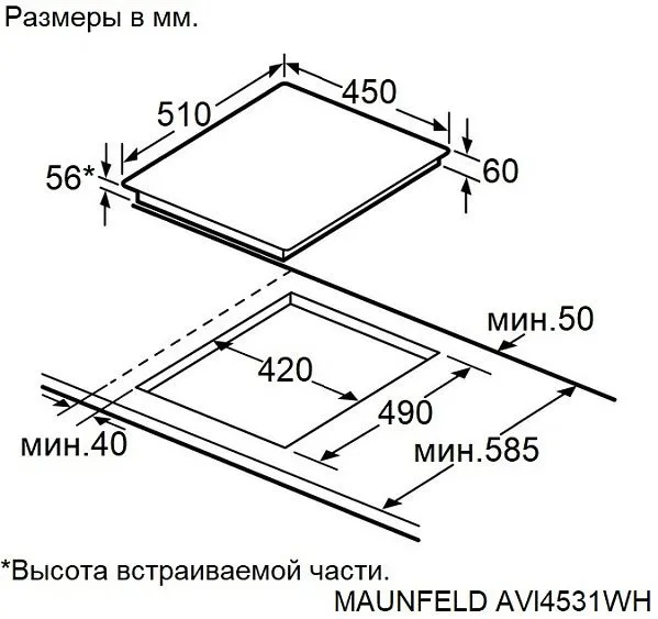 Варочная поверхность MAUNFELD AVI4531WH
