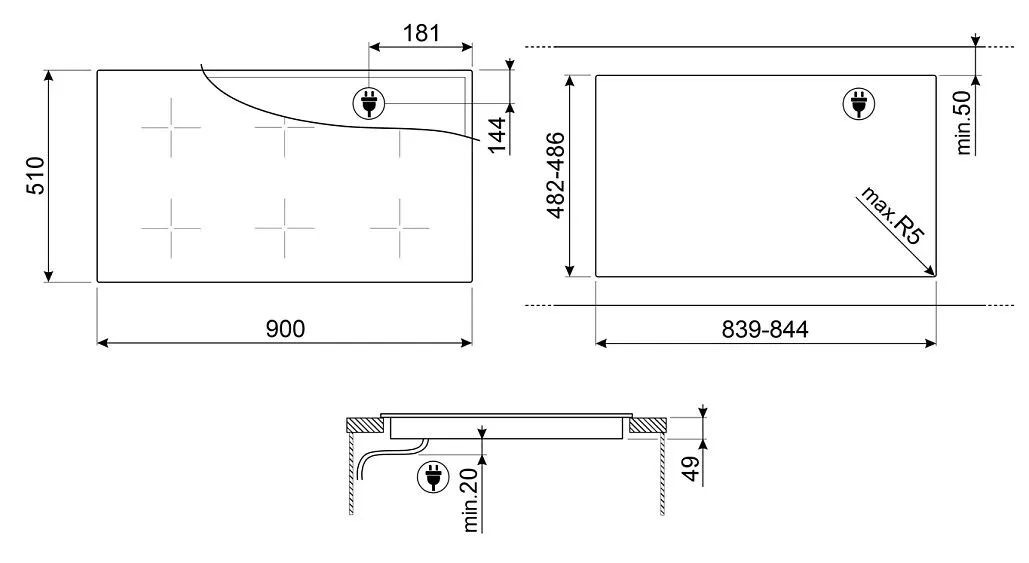Варочная поверхность SMEG SI1M24954D