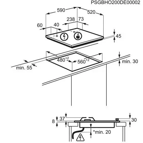 Варочная поверхность ELECTROLUX KGG 64362 S