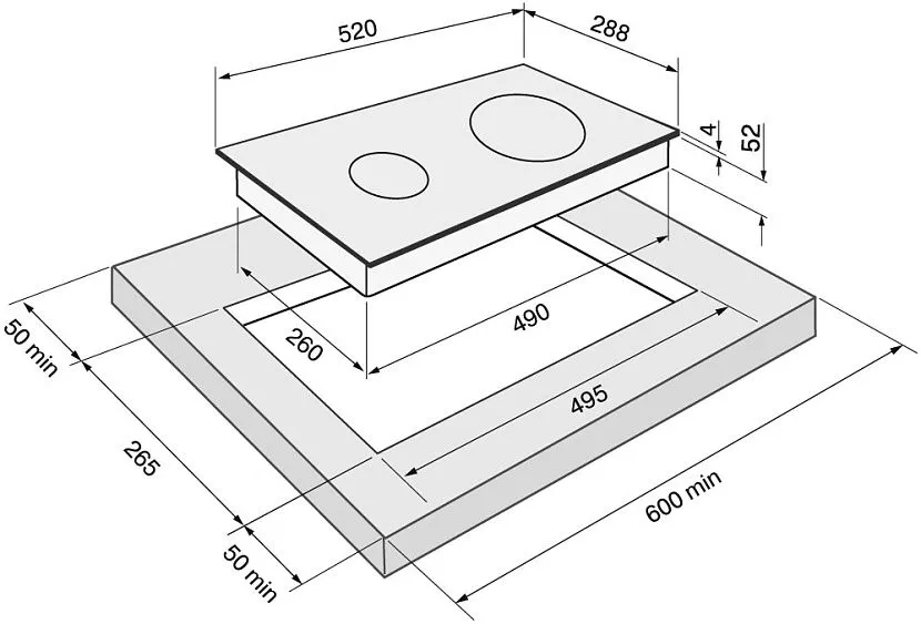 Варочная поверхность KRONA VENTO 30 BL V1