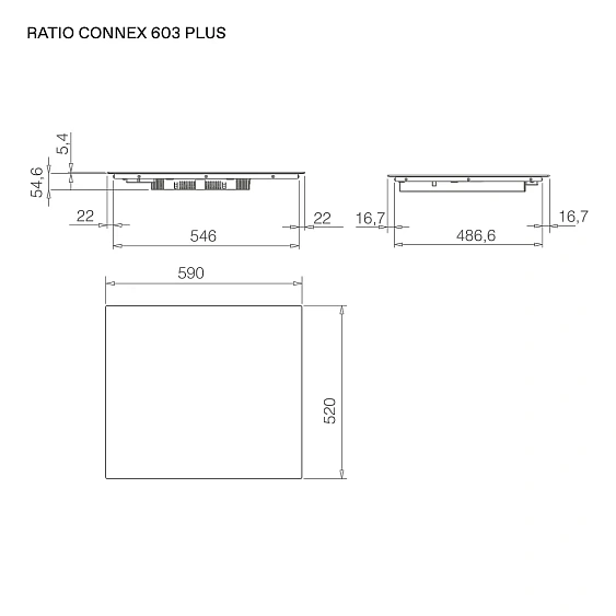 Варочная поверхность ELICA RATIO CONNEX 603 PLUS BL (PRF0199854)