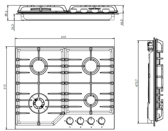 Варочная поверхность KONIGIN Blaze 604 IX