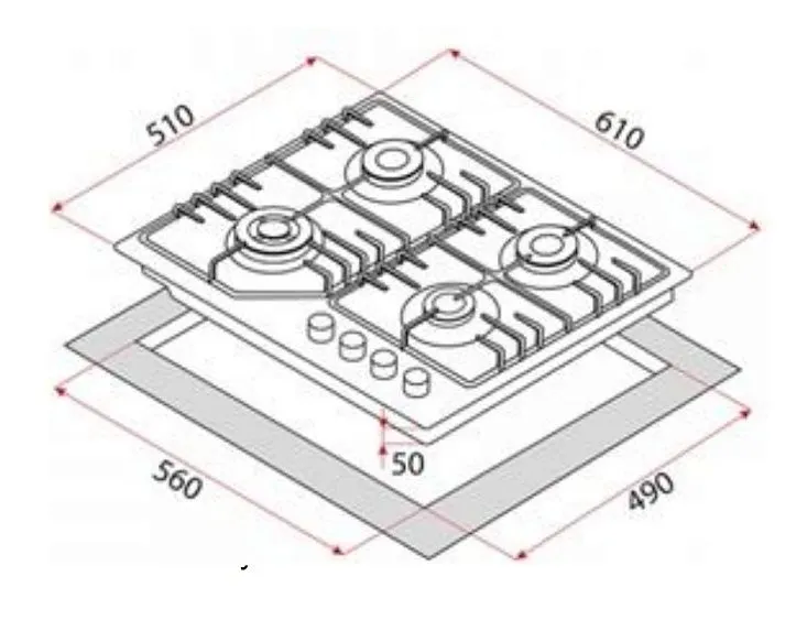 Варочная поверхность KONIGIN Blaze 604 GRGW