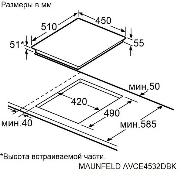Варочная поверхность MAUNFELD AVCE4532DBK