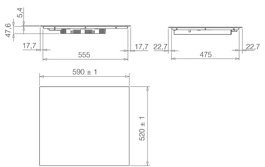 Варочная поверхность ELICA RATIO CONNEX 604 PLUS BL (PRF0199851)