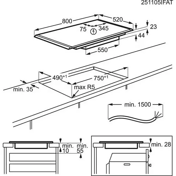 Варочная поверхность AEG NIH85M30AB