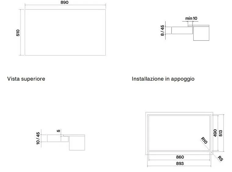 Варочная поверхность FALMEC PIANO INDUZIONE BLACK MATT 90x51 (P01F9051.00#ZZZC400F)