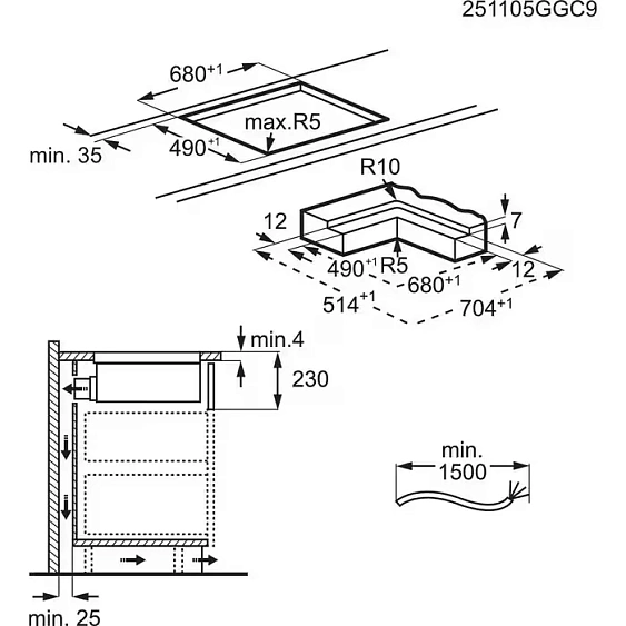 Варочная поверхность AEG NCH74B01CB