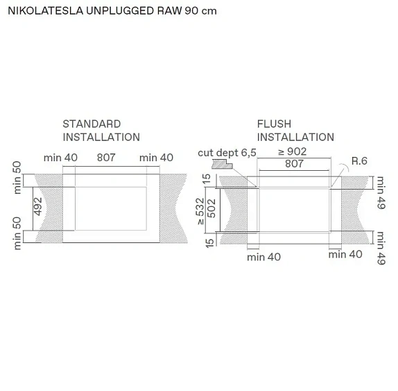 Варочная поверхность ELICA NIKOLATESLA UNPLUGGED RAW BR/A/90 (PRF0200580)