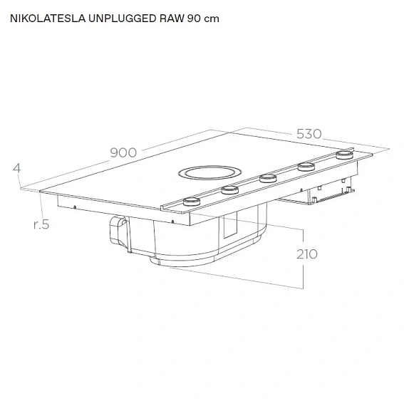 Варочная поверхность ELICA NIKOLATESLA UNPLUGGED RAW BR/A/90 (PRF0200580)