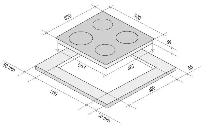 Варочная поверхность KRONA NECKAR 60 BL