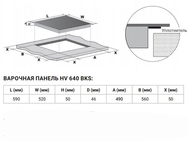 Варочная поверхность WEISSGAUFF HV 640 BKS