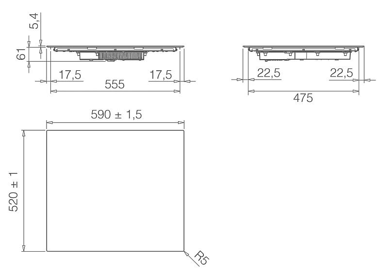 Варочная поверхность ELICA PRIMIS 604 BL (PRF0199859)