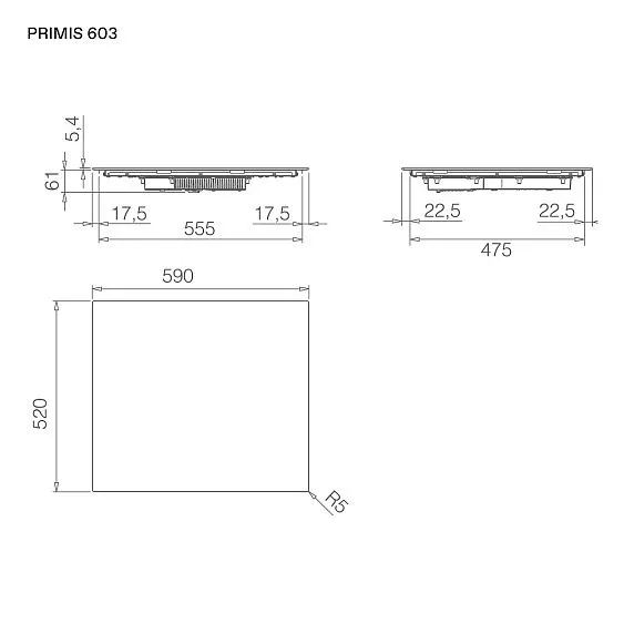 Варочная поверхность ELICA PRIMIS 603 BL (PRF0199860)