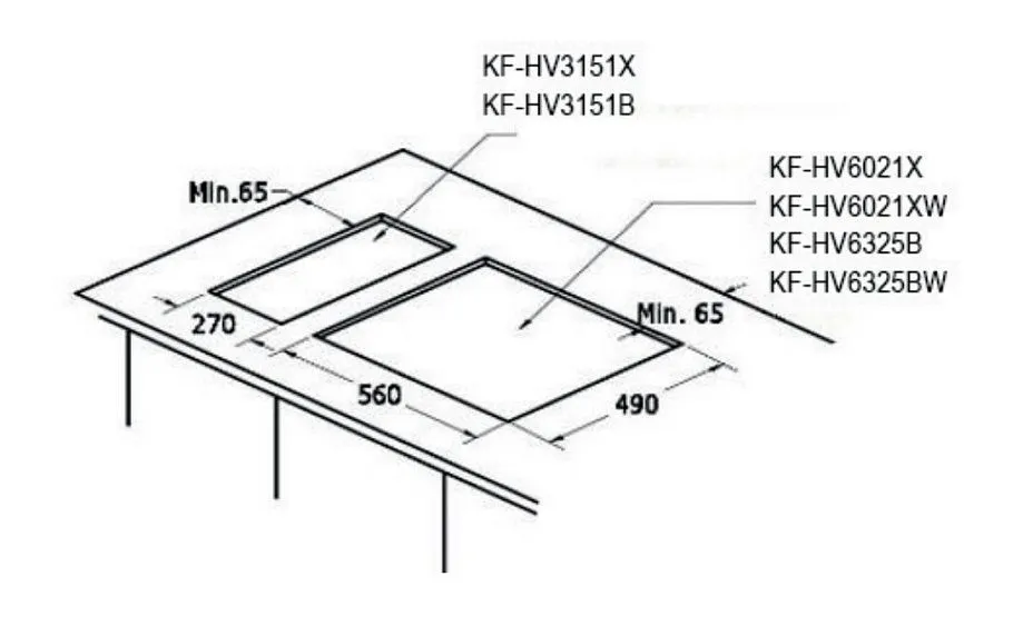 Варочная поверхность KRAFT KF-HV6325BW