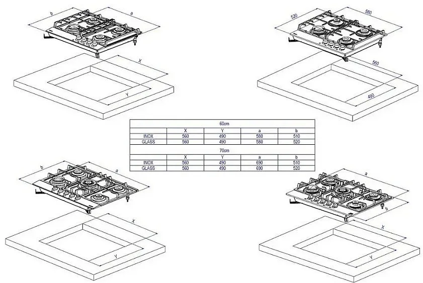 Варочная поверхность DELONGHI GATTA 6GW BB