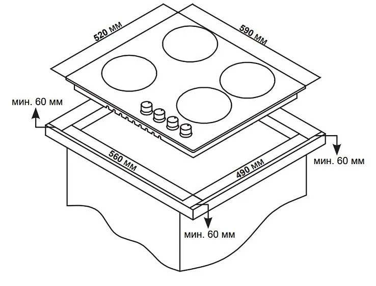 Варочная поверхность CARINO CH60N40W570