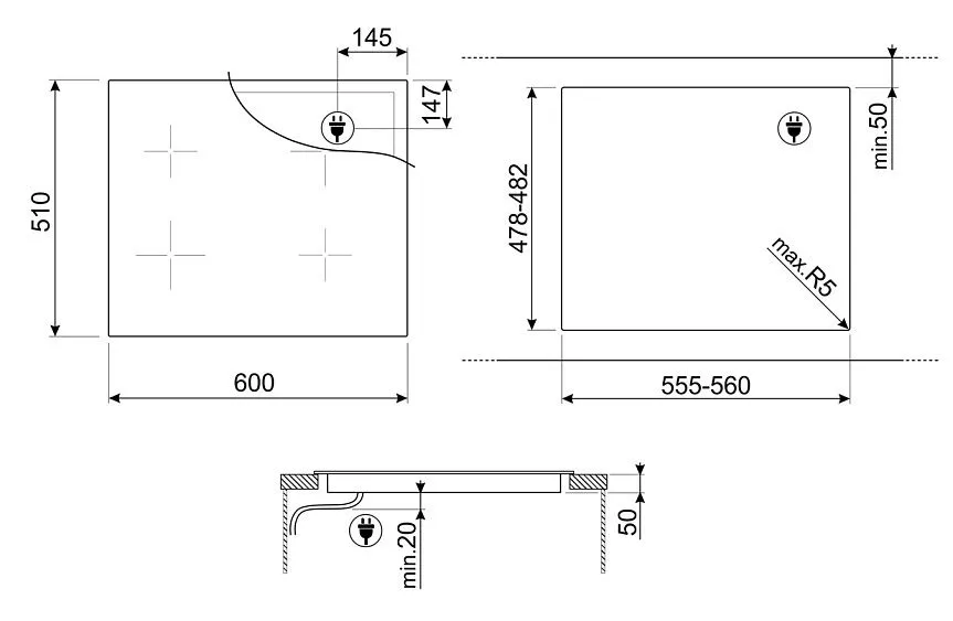 Варочная поверхность SMEG SI1B22641D
