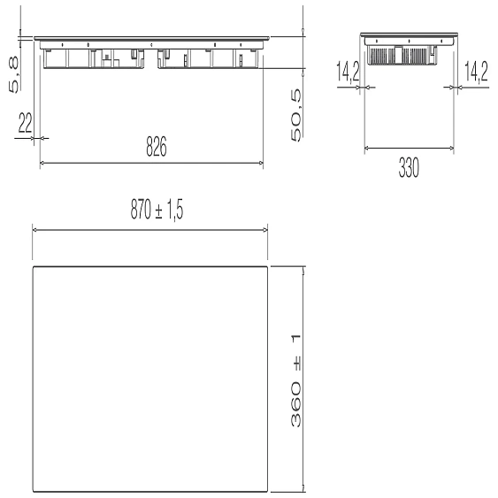 Варочная поверхность ELICA RATIO 874 SLIM BL (PRF0183917)