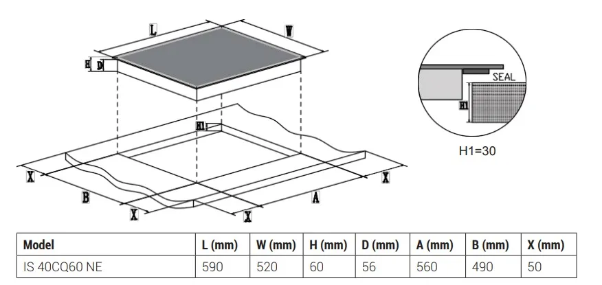 Варочная поверхность INDESIT IS 40CQ60 NE