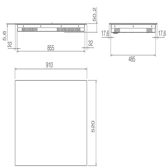 Варочная поверхность ELICA RATIO CONNEX 905 PLUS BL (PRF0211648)
