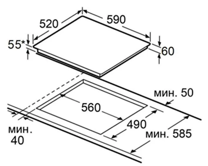 Варочная поверхность MAUNFELD AVI6048SFBK