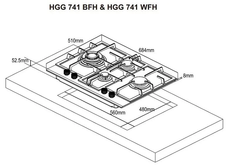 Варочная поверхность WEISSGAUFF HGG 741 BFH