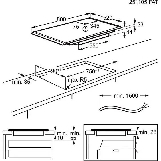 Варочная поверхность AEG NIH85M30AB