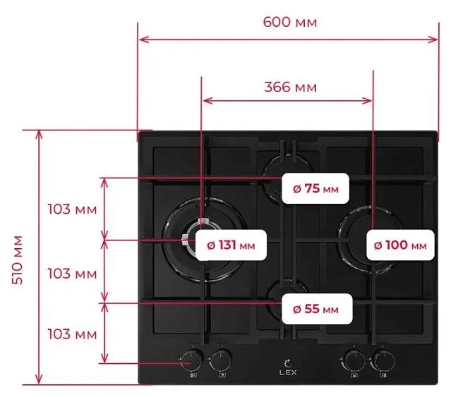 Варочная поверхность LEX GVG 647 BBL