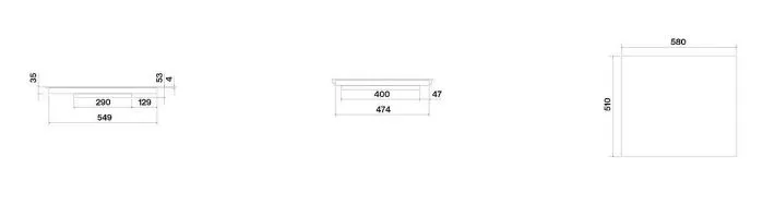 Варочная поверхность FALMEC PIANO INDUZIONE BLACK MATT 58x51 (P01F5851.00#ZZZC400F)