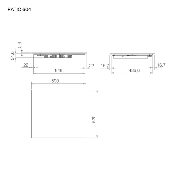 Варочная поверхность ELICA RATIO 604 BL (PRF0185680)