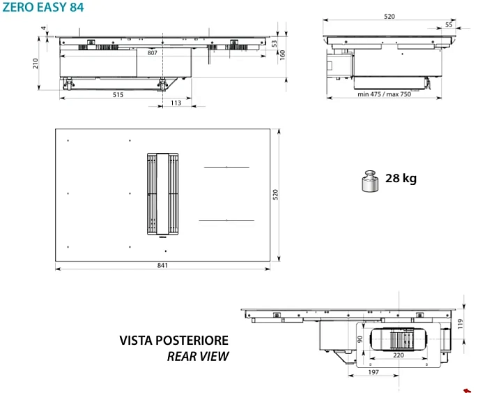 Варочная поверхность FALMEC ZERO EASY 84 MATT (CUZQ90.06P8#ZZZC461F)