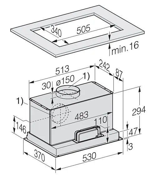Вытяжка MIELE DAE 1530 EDST