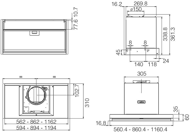 Вытяжка ELICA BOXIN LX/IX/A/120