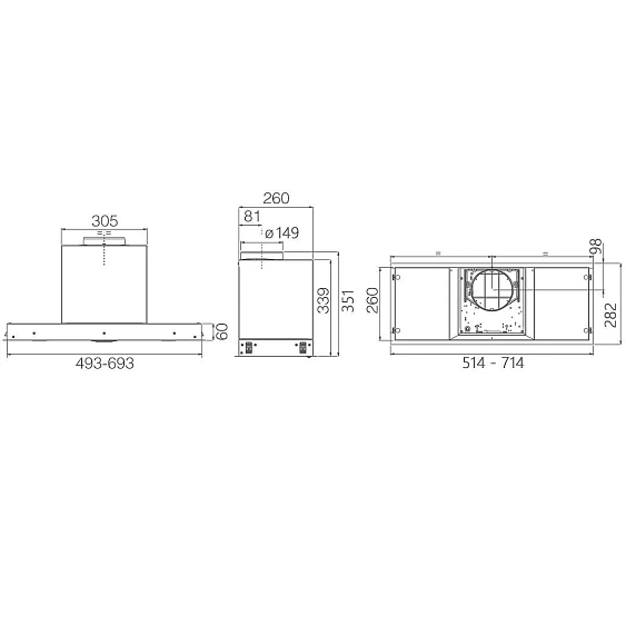 Вытяжка ELICA HIDDEN ADV PLUS @ BLGL/A/52 (PRF0183971A)