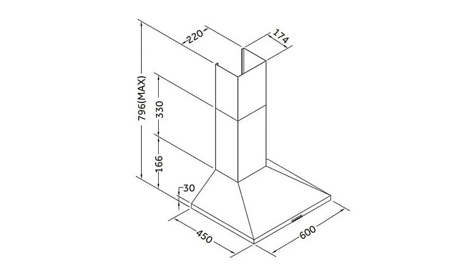 Вытяжка ORE Alta 60 inox
