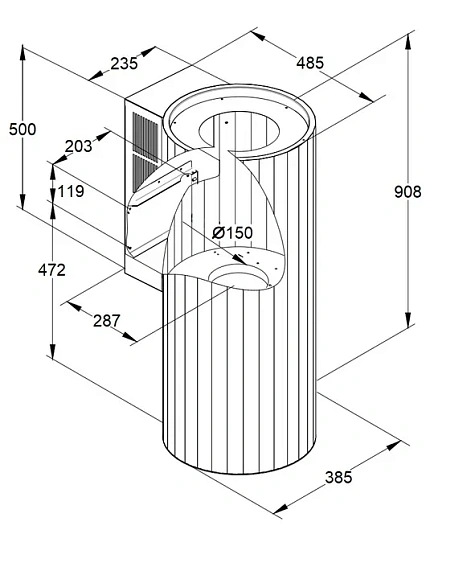 Вытяжка MAUNFELD EDELWEISS 39 WALL золотой