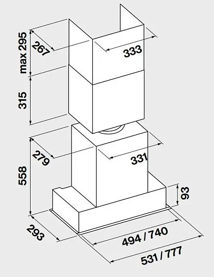 Вытяжка FALMEC GRUPPO INCASSO NRS PLUS 50 (CGIW50.E27P2#EUI490F)