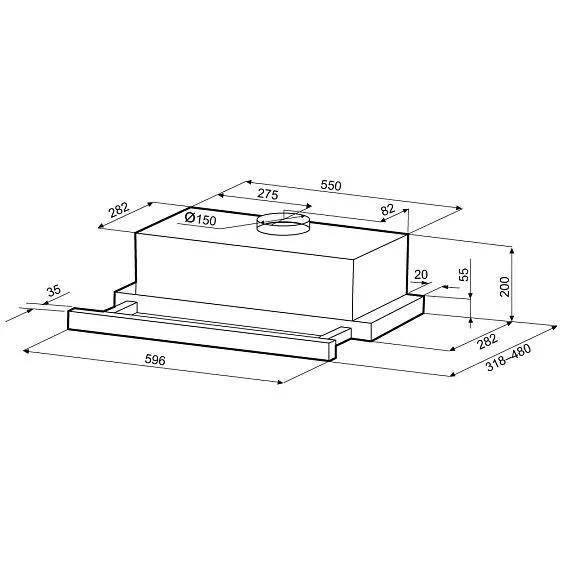 Вытяжка KRONA KAMILLA T SENSOR 600 Inox