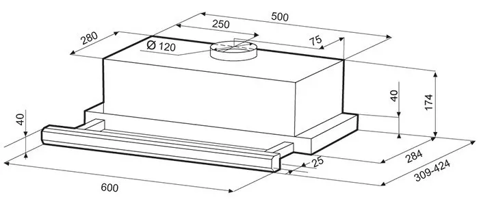 Вытяжка KRONA KAMILLA 600 E1M white