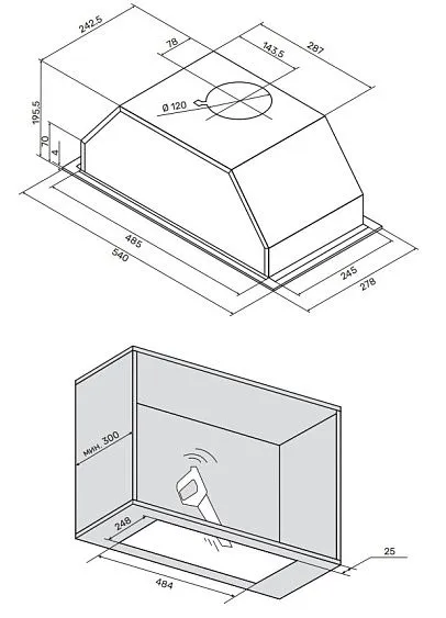 Вытяжка KUPPERSBERG INTOUCH-1 60 WG