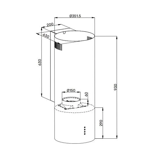 Вытяжка KUPPERSBERG WL-TUBA 35 B