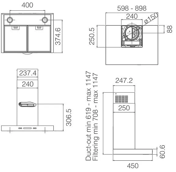 Вытяжка ELICA cruise 60 ix