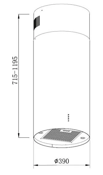 Вытяжка HOMSair TAU 39 ISLA нержавеющая сталь