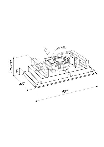 Вытяжка SIRIUS SLT 958 W BRUSHLESS