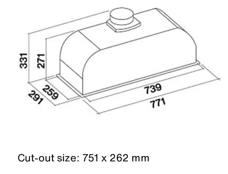 Вытяжка FALMEC GRUPPO INCASSO STEEL 70 (CGIW70.E5P2#ZZZI461F)